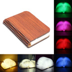 3D Holz Faltbare LED Buch Nachtlicht 3 / 5 Beleuchtung Farben 5V