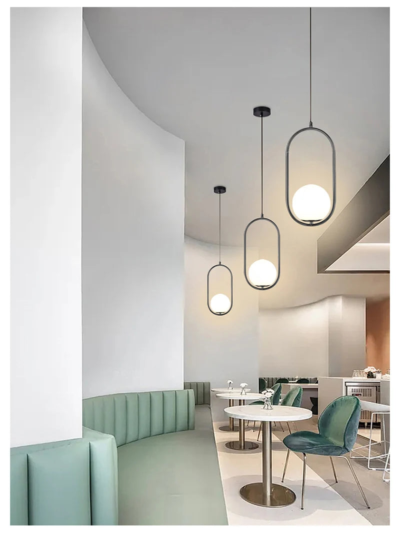 Nordische Glaskugel Pendel leuchten Messing schwarz Hängelampe modernes Wohnzimmer Esszimmer Schlafzimmer Dekor Decken leuchte Haus Lampen für Schlafzimmer Wohnzimmer Korridor Licht Balkon Lichter Decken leuchten
