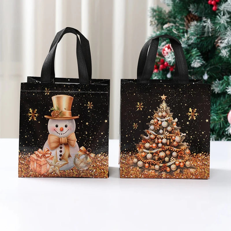 4 stücke Weihnachten Geschenk Taschen Weihnachten Party Dekoration Kinder Gefälligkeiten 2025 Weihnachten Santa Claus Handtaschen Navidad Natal Neue Jahr geschenk 2026