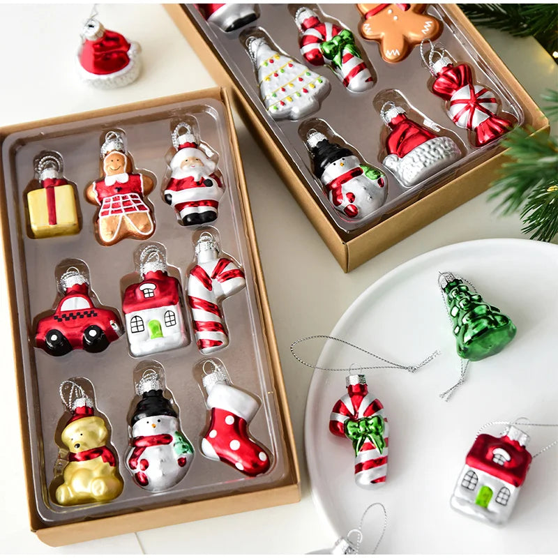 Weihnachten Set Santa Claus Schneemann Elch Weihnachtsbaum Dekor Weihnachtsbaum Anhänger Fenster Wohnzimmer Rucksack Auto Innen Dekor