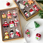 Weihnachten Set Santa Claus Schneemann Elch Weihnachtsbaum Dekor Weihnachtsbaum Anhänger Fenster Wohnzimmer Rucksack Auto Innen Dekor