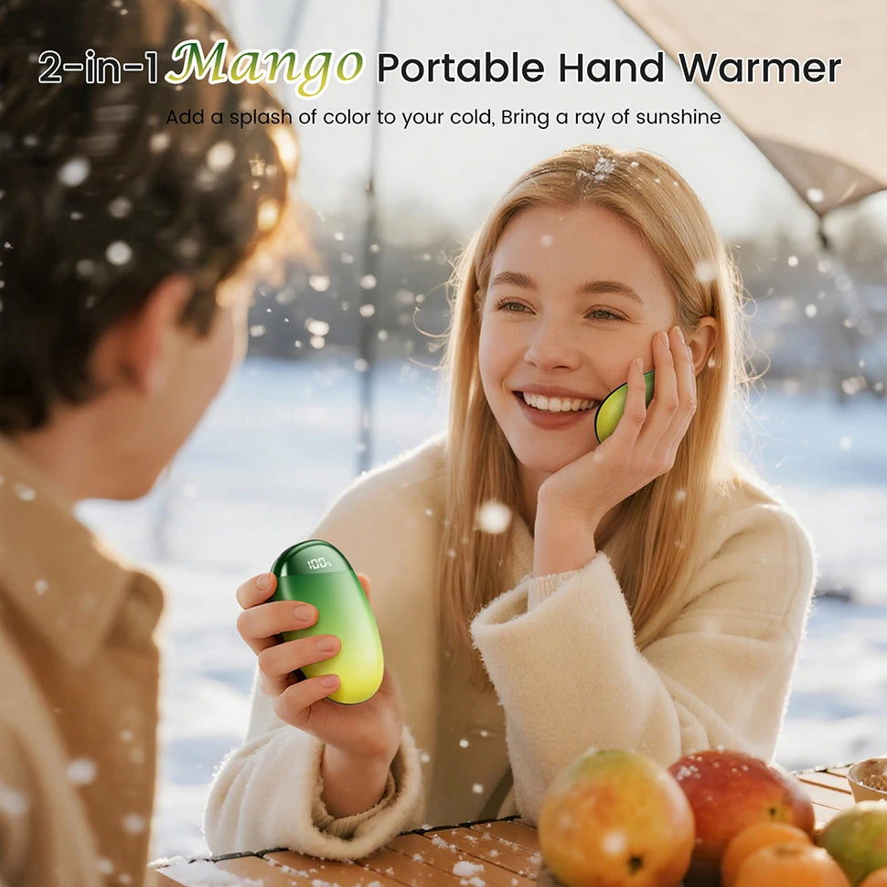 Tragbare Handwärmer, wiederaufladbar, 2 Stück, mit Display, 2-in-1 magnetische elektrische Handwärmer für Camping, Weihnachtsgeschenk