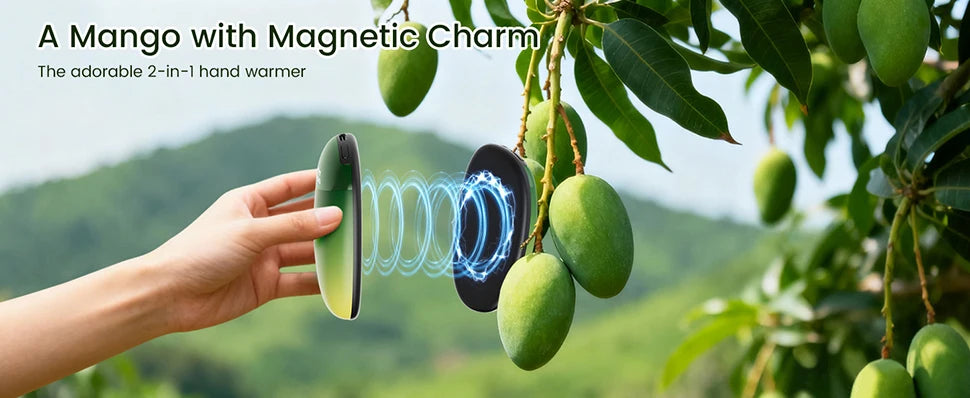 Tragbare Handwärmer, wiederaufladbar, 2 Stück, mit Display, 2-in-1 magnetische elektrische Handwärmer für Camping, Weihnachtsgeschenk