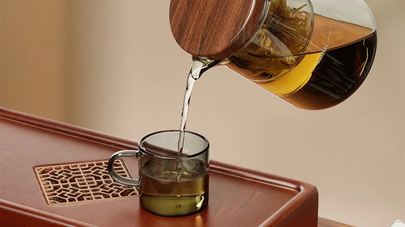 Magnetische Glas Teekanne mit Aufguss Tee kessel Hersteller Aufguss Krug Tee geschirr Küche Essbar Home Tee Kit Glas Teekanne Samowar