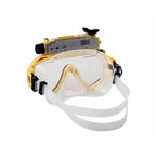 YTYIN RD-34 Tauchmaske mit integrierter HD 1080p Kamera – 5MP CMOS, 90° Weitwinkel, DVR, Gelb & Blau