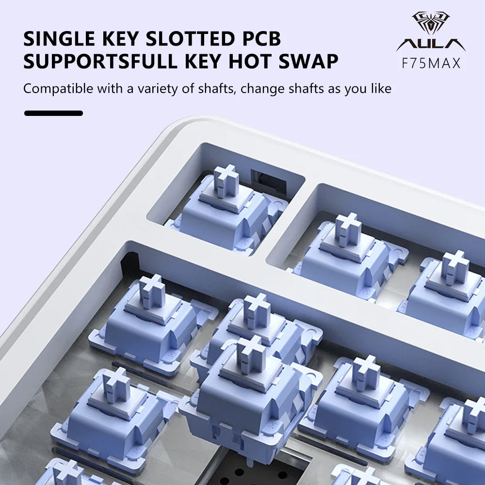 AULA F75 MAX mechanische Gaming-Tastatur, 75 % verkabelt/Bluetooth/2,4 G, Hot-Swap-RGB-E-Sport-Tastatur mit TFT-Bildschirm für PC/Mac ﻿