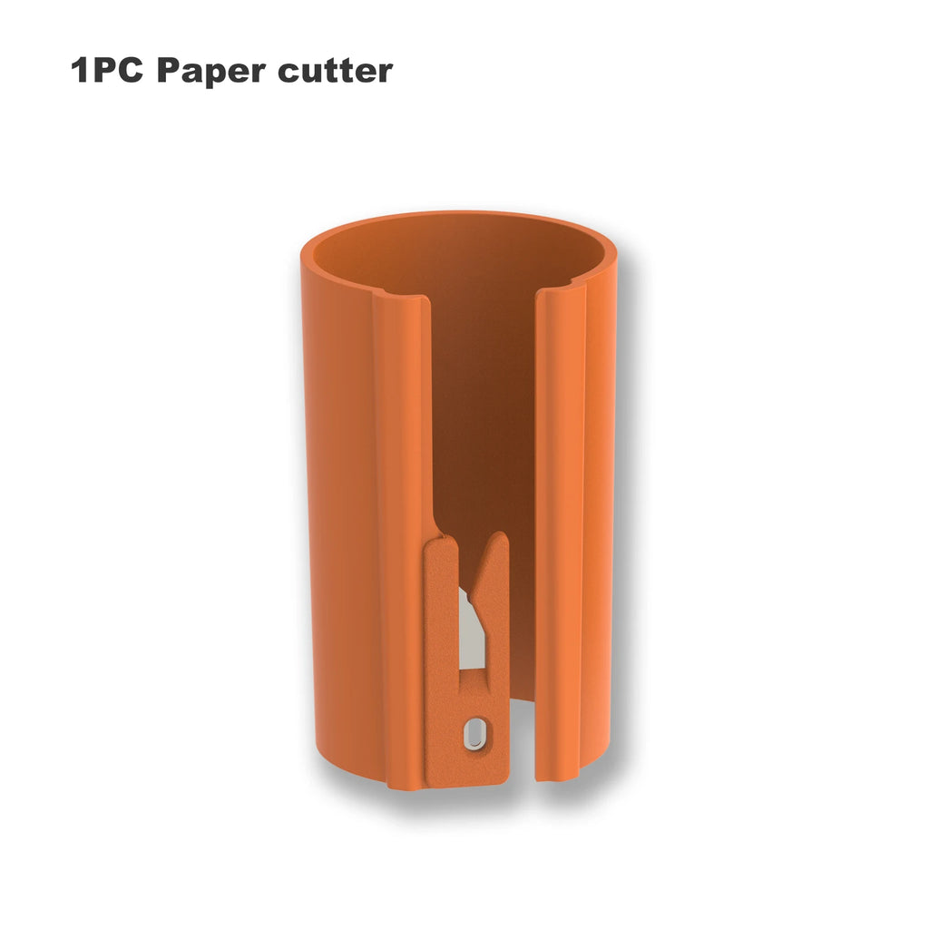 Coupe-papier cadeau coulissant HORN - Coupe-papier cadeau facile à glisser pour Noël et les anniversaires, ABS durable, orange/noir