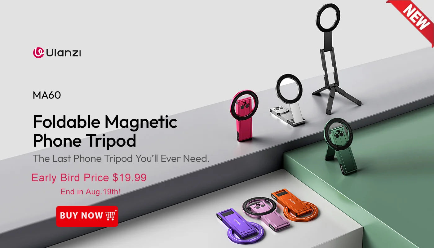 Ulanzi MA30 Magsafe Telefonstativ, doppelseitiger magnetischer Telefonhalter, Telefonständer für iPhone 16, 15, Outdoor-Reisen, Vlog, Live-Streaming