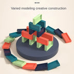 Automatische Verlegung Domino Zug Elektrische Auto Ziegel Blöcke Kits Kreative Spiele Intelligenz Pädagogisches DIY Spielzeug Kinder Geburtstag Geschenk