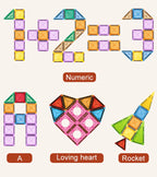 Magnetische Fliesen für Kinder im Alter von 3–5 Jahren, 4–8 Magnetspielzeug für 3 4 5 6 7 8+ Jahre alte Jungen, Mädchen, Kleinkinder, magnetische Bausteine, Vorschule