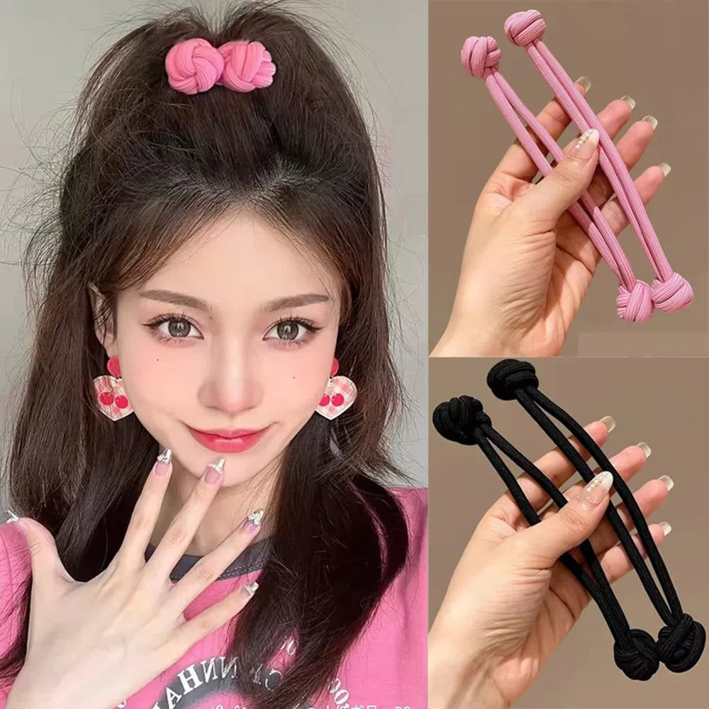 Haarband mit Knotendesign, elastisches Nylon-Haargummi für Pferdeschwänze, dickes und strapazierfähiges Haarstyling-Accessoire, schlichte Eleganz und Niedlichkeit für jeden Tag, verschiedene Farboptionen