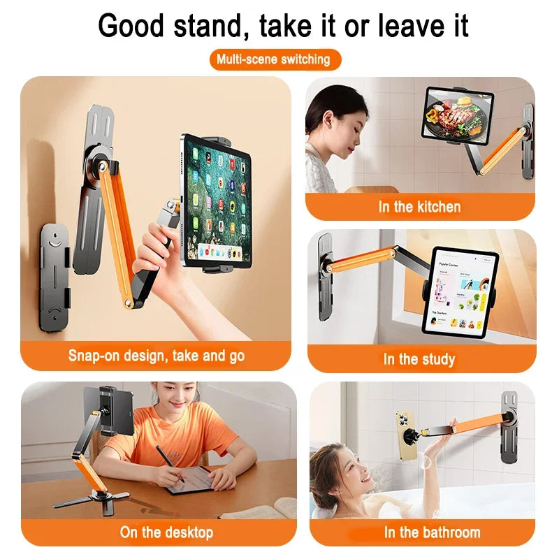 Eary Tablet Wand halterung 360 ° Drehung Tablet Halter Ständer Küche Wand halterung kompatibel mit iPad/iPhone/alle 4, 5-6, 5-Zoll-Tablet