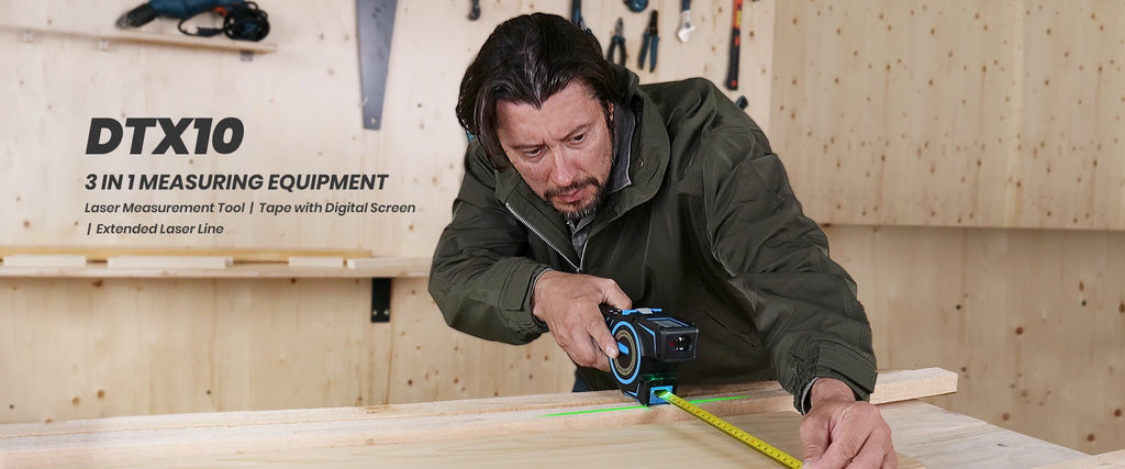 Acegmet dtx10 3-in-1-Messgerät. 2,0" ips-Display & Laser-Positionsmarkierung & 100 m Entfernungsmesser & Stahlband, Werkzeuge für Deko