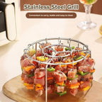 Edelstahl-Spießhalter für Air Fryer & BBQ – Vertikales Kebab-Rack, 13 oder 25 Spieße