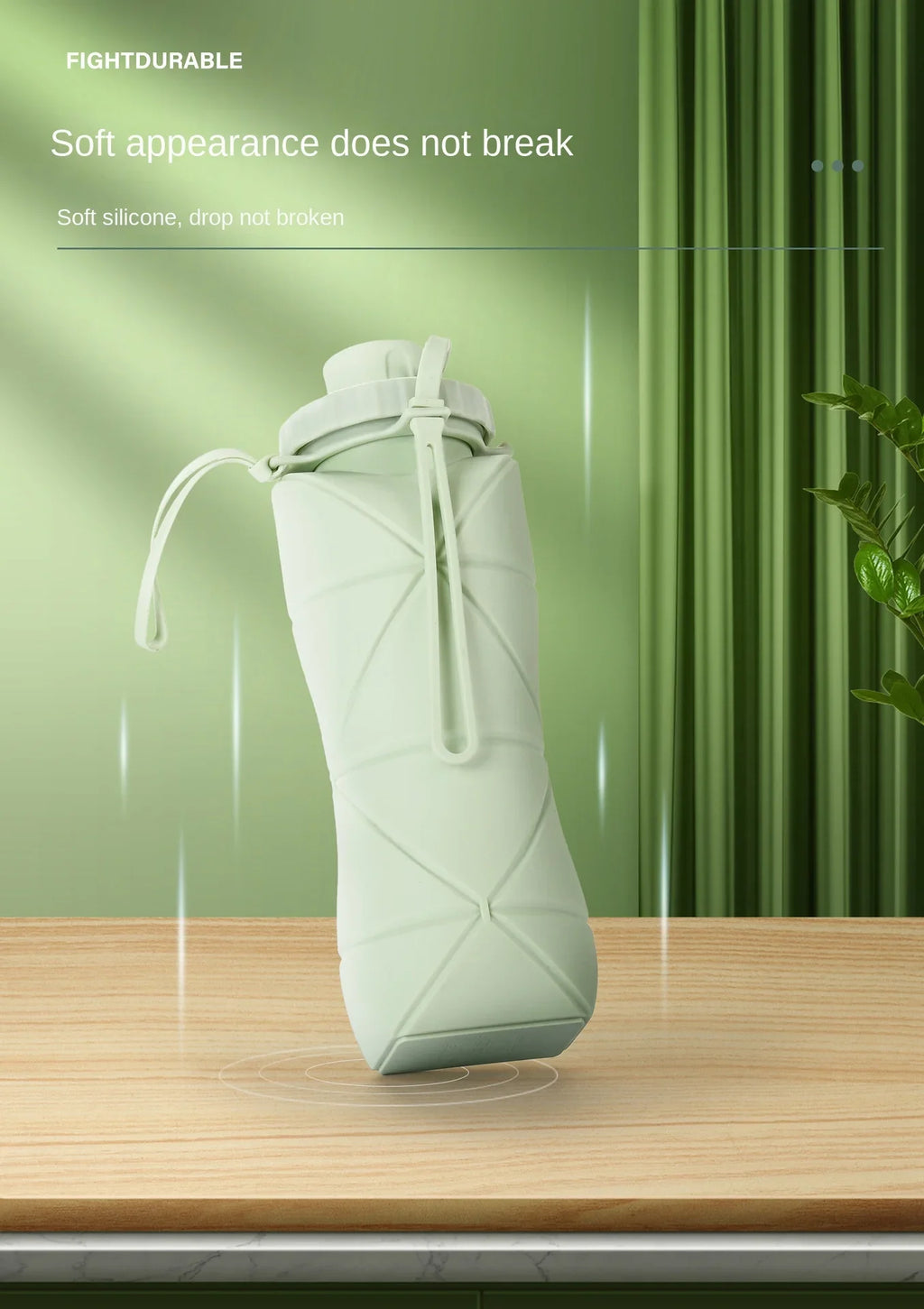 Zusammenklappbarer Silikonbecher, großes Fassungsvermögen, 600 ml, für Outdoor-Reisen, Sport, tragbar, hochtemperaturbeständig, Wasserbecher in Lebensmittelqualität