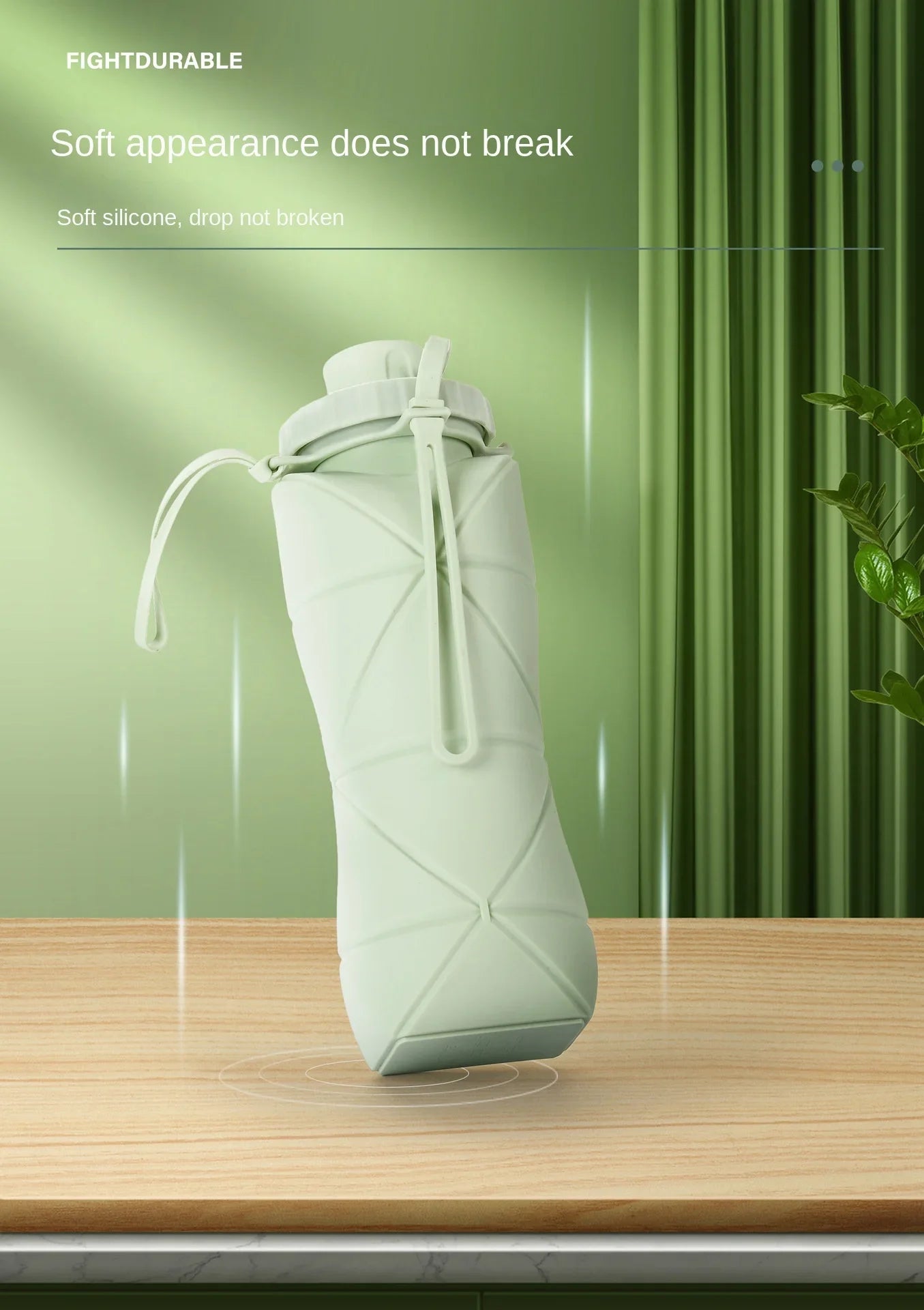 Zusammenklappbarer Silikonbecher, großes Fassungsvermögen, 600 ml, für Outdoor-Reisen, Sport, tragbar, hochtemperaturbeständig, Wasserbecher in Lebensmittelqualität