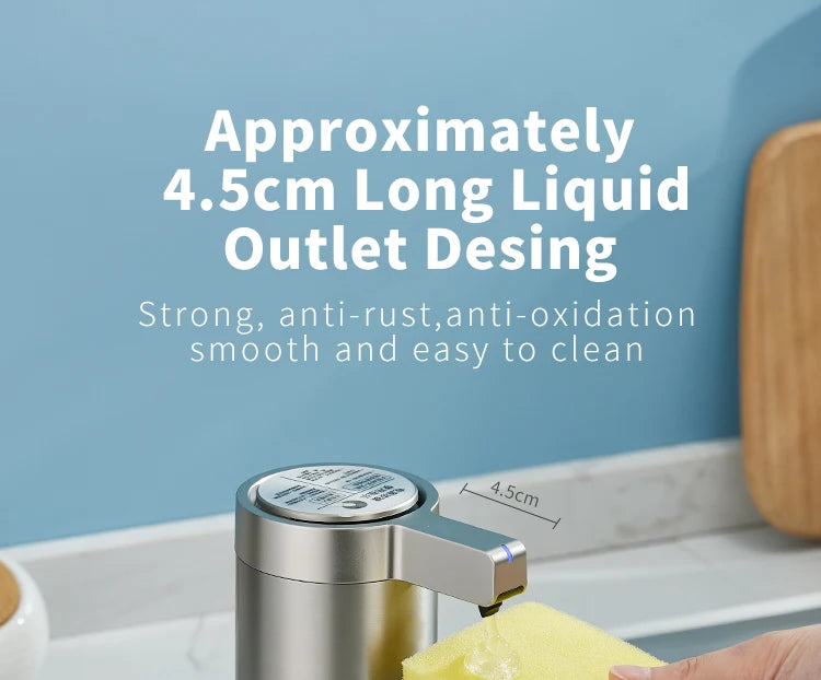 Küchenseifenmaschine, automatischer Sensor, Händedesinfektionsmittel, intelligenter elektrischer Seifenspender für Körperwaschmittel, Edelstahl 304