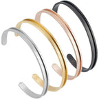 4er Set C-förmige Manschettenarambänder aus Edelstahl – DIY Schmuck