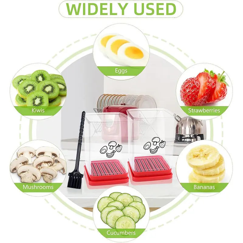 Fruit Speed ​​Cup Slicer With Push Plate Egg Slicer Strawberry Banana Cutter Quickly Making Fruit Vegetable Salad Kitchen Gadget