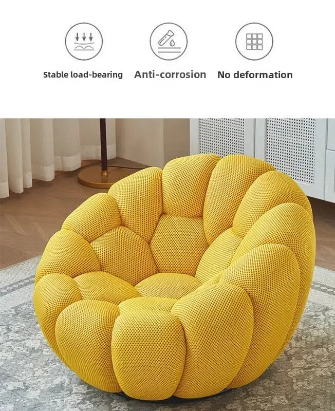 Einzelsitz-Kürbis-Lazy-Sofa kann zurücklehnen werden. Designer Rochburg-Fußballsofa für Balkon, Schlafzimmer, bequeme Lounge-Couch