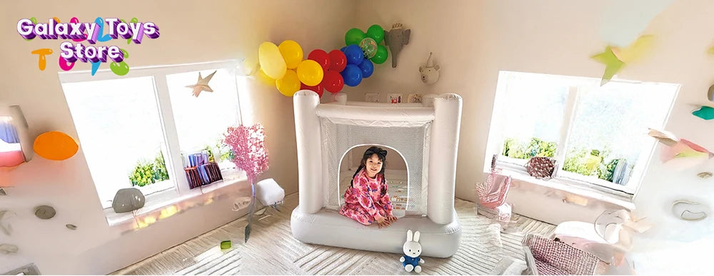 Geeignet für Mini City Bounce House Geburtstagsgeschenk 1-6 Jahre alt PVC Mini aufblasbare Burg Kinderspielzeug Castlecustomizable