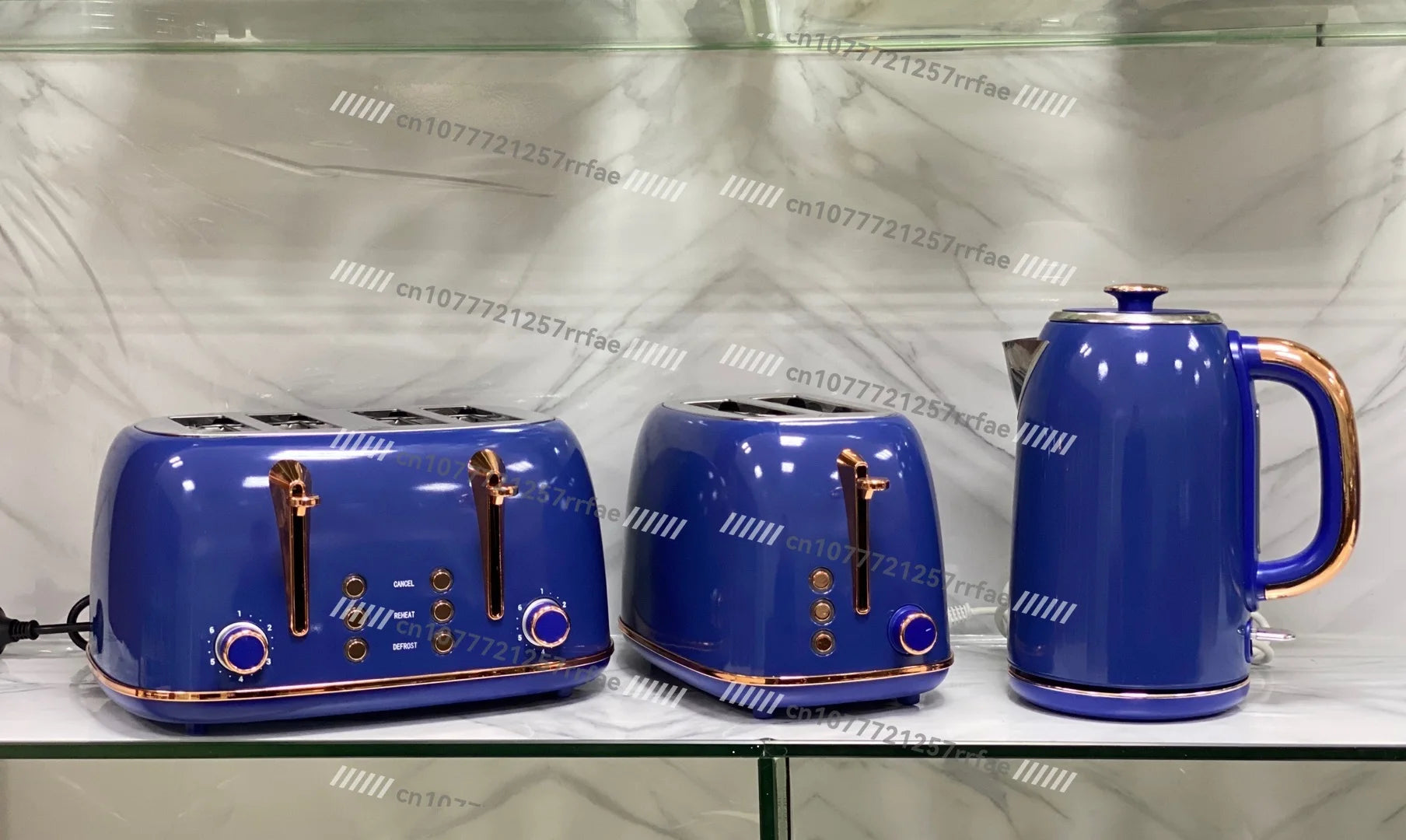 Kaffeemaschine Haushaltsgeräte Set Retro Toaster Edelstahl Elektrische Kaffeemaschine und Toaster Set