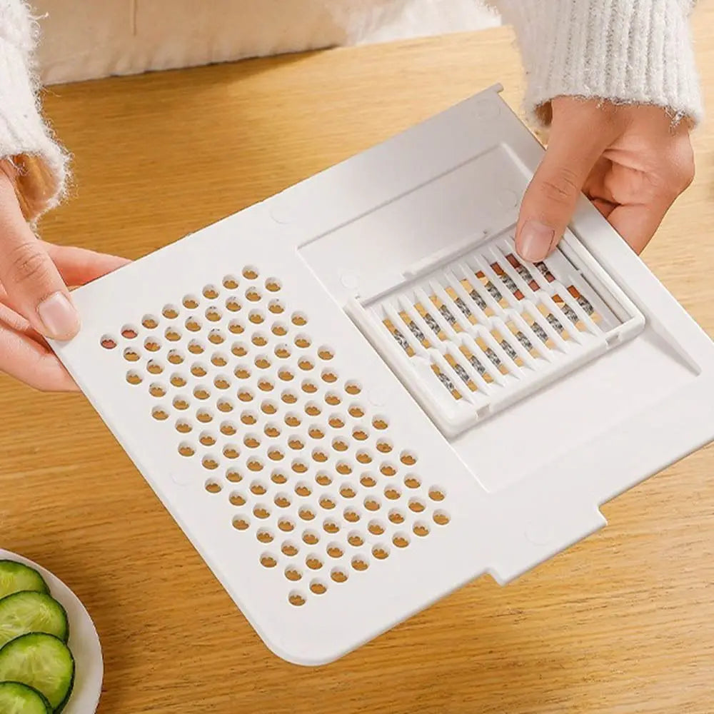 Vielseitiger manueller Gemüseschneider, Schäler, Werkzeug mit Ablagefach, Küchenhelfer, effizienter tragbarer Karottenzerkleinerer
