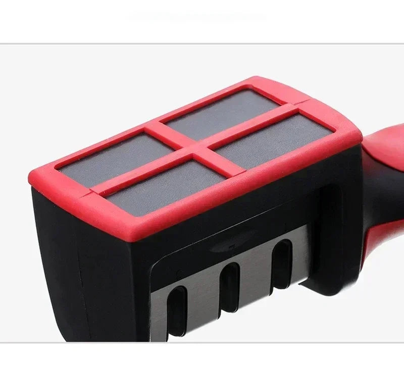 Messerschärfer mit 3 Segmenten, Messerschärfer für Küchenmesser, dreizweckiger Schleifstein aus Edelstahl für Küchenutensilien