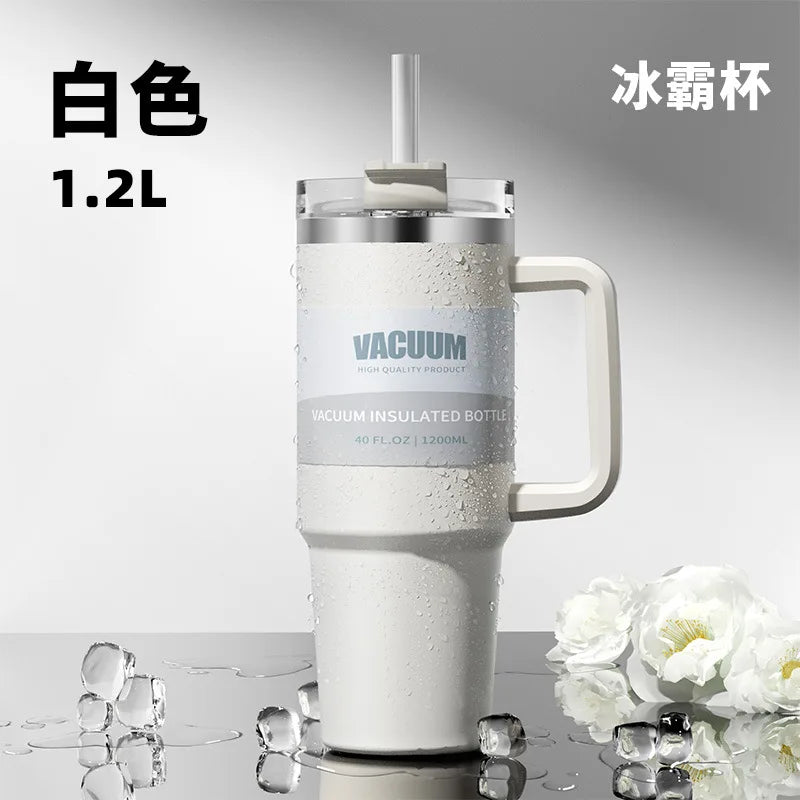 40-Unzen-Autobecher, isolierter Strohbecher aus Edelstahl 304, Eisbecher, Auto-Wasserbecher