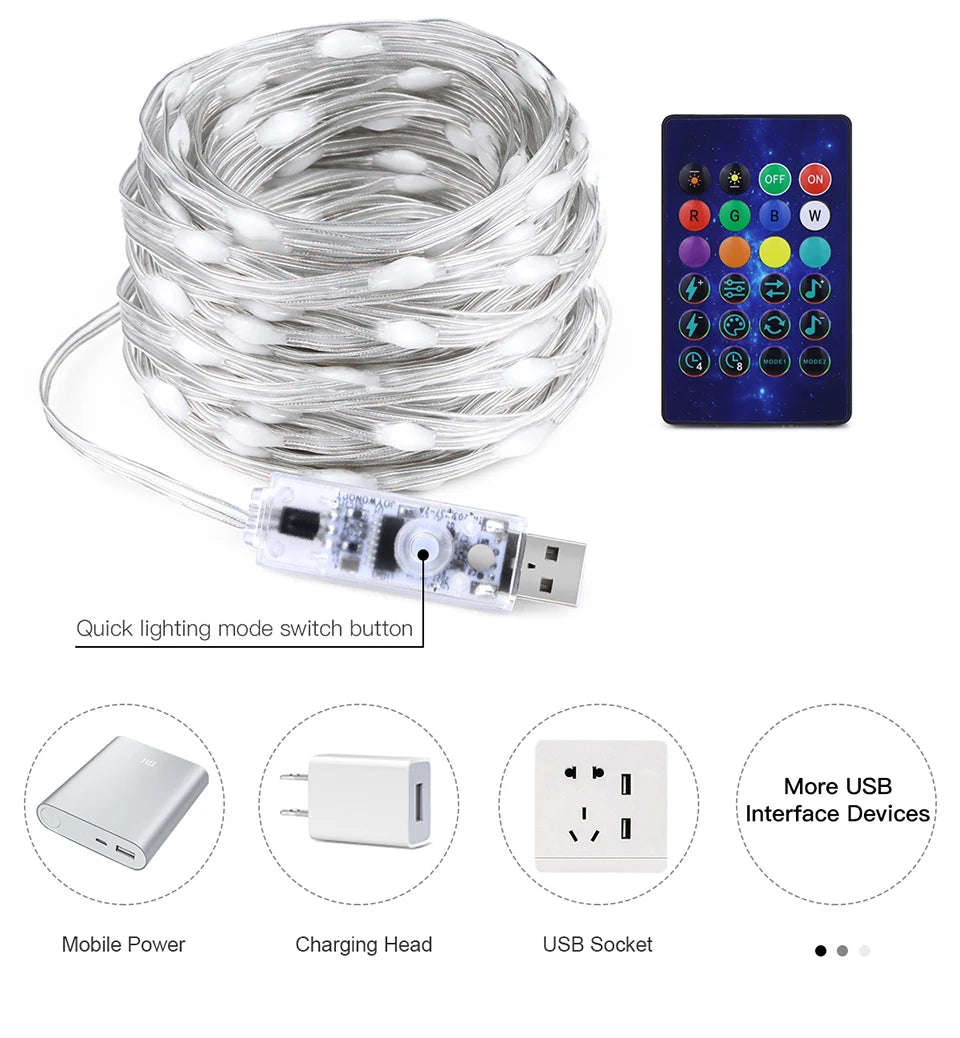 Drahtlose Bluetooth-APP-Steuerung Pixel USB-LED-Lichterkette