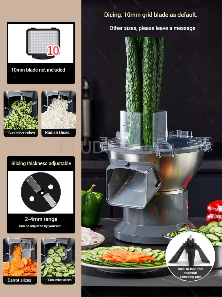 M1 Kommerzieller elektrischer Gemüseschneider, multifunktionale Küchenmaschine, kompakter Schnittlauch, Frühlingszwiebelschneider für Küche, Restaurant, Zuhause