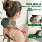 Foreverlily Nacken- & Schultermassagegerät – 4D Knetmassage, kabellos, 3 Stufen, PU-Leder