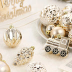 65PCS Champagner Gold Weihnachten Ball Dekorationen Matt Glänzend Wasser Welligkeit Design Weihnachten Kugeln Weihnachten Baum Ornamente Wohnkultur