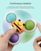 3Pcs Cartoon Insekt Zappeln Saugnapf Spinner Spielzeug Set Pädagogisches Rotierenden Rassel Baby Bad Spielzeug für Kinder