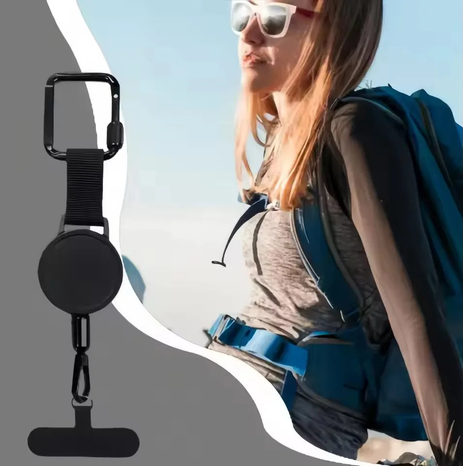 Einziehbarer Smartphone-Sicherheitshalter – Anti-Diebstahl mit Karabiner