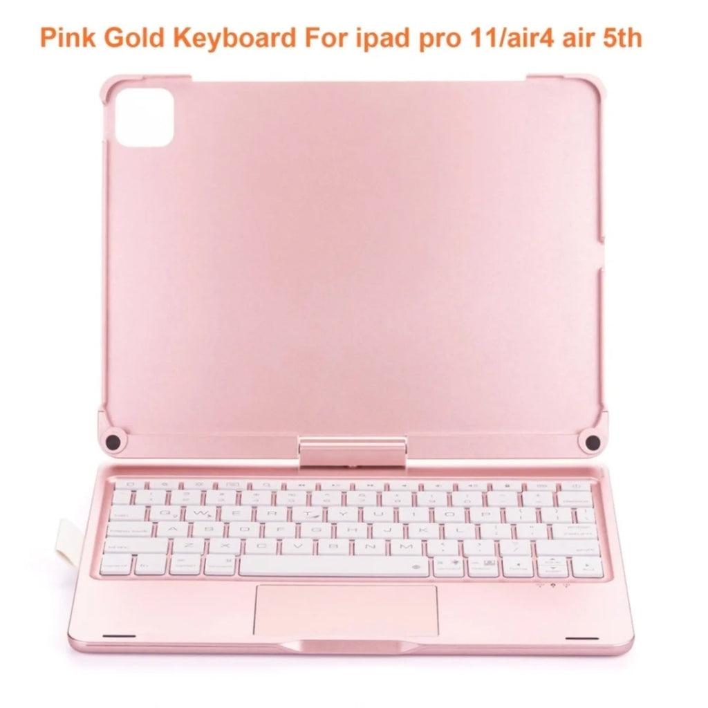 360 Grad drehbare BT-Tastatur für wiederaufladbare kabellose Tastatur und Maus mit 7-Farben-Hintergrundbeleuchtung für iPad 10,2/10,5 Zoll