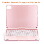 360 Grad drehbare BT-Tastatur für wiederaufladbare kabellose Tastatur und Maus mit 7-Farben-Hintergrundbeleuchtung für iPad 10,2/10,5 Zoll