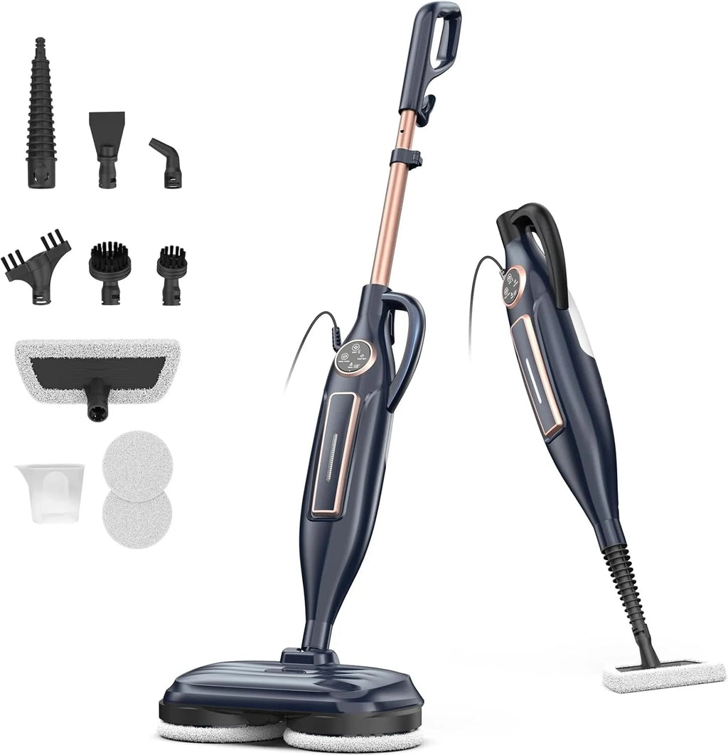 Dampfreiniger mit drehbarem Wischpad, 10-in-1, leichter Spin-Mop, 1300 W, leistungsstarker Bodendampfer für Zuhause, Hartholz, Laminat, VM6