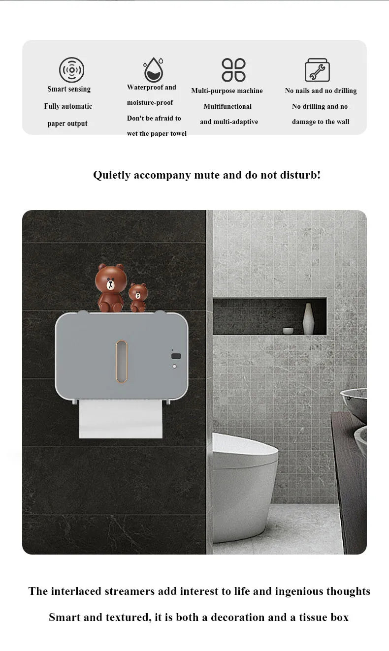 Induktion Toilettenpapierhalter Regal Automatische Papier Aus Wc Papier Rack Wand-Wc Papier Spender Badezimmer Zubehör