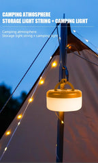 LED-Lichterkette, tragbar, Camping-Lichter, 1800 mAh, wiederaufladbar, 8 m, Außenatmosphäre, Zelt, Hochzeit, Weihnachten, Dekor, Streifen, Sternlampe