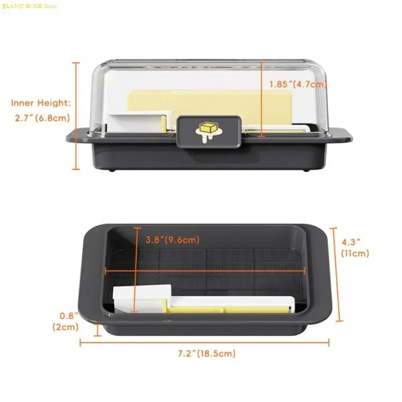 Neues Buttergericht mit Deckelbutter Dividing Storage Box Container Küche Aufbewahrungsdichtung Butter Splittbox Käse Kader Box