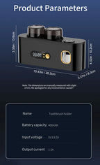Tragbarer Zahnbürsten-Sterilisator, kabellose Zahnbürste, UV-Sterilisation, wiederaufladbarer, an der Wand montierter elektrischer Zahnbürsten-Trocknerhalter