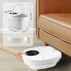 Fußblasenbad mit Massage-Heizfunktion, faltbares Fußmassagegerät, Fußreflexzonenmassage, Timer, mit 16 Shiatsu-Rollen