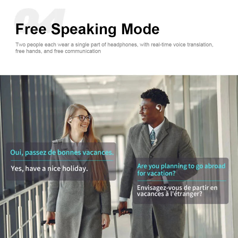2025 Neue AI-Übersetzungskopfhörer OWS Non-In-Ear-Bluetooth 5.4 ENC-Kopfhörer mit 144 Arten von Sprachen gleichzeitige Interpretation