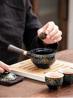 Chinesisches kung fu teeset sand keramik teeset reise kung fu teeset geschenk porzellan lila tontopf gegossen keramik teeset