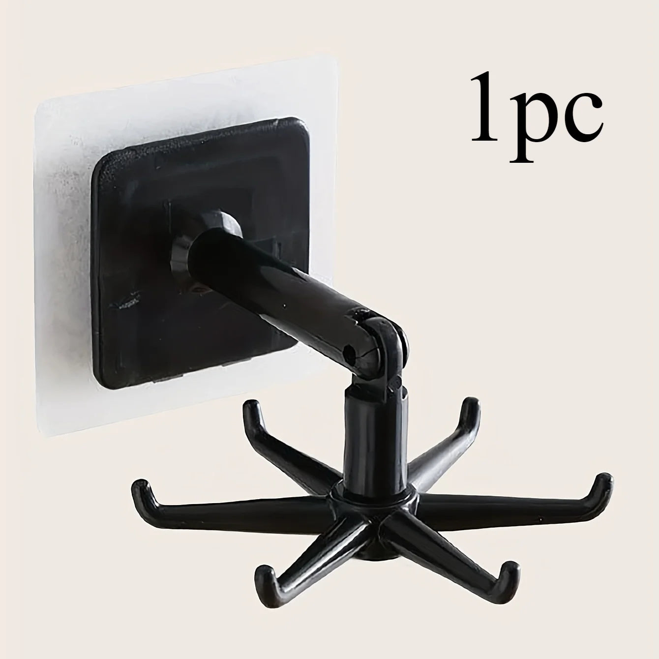 Multifunktional 360° °   Drehbarer Schmuck- und Küchen-Aufbewahrungshaken – an der Wand montierter Zubehör-Finisher, quadratisches Kunststoff-Design
