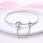 Original-Armband aus 925er-Sterlingsilber, 17–20 cm, Liebesherz, Pavé-Zirkonia-Armband für Frauen, DIY-Charm-Schmuck, Geschenke