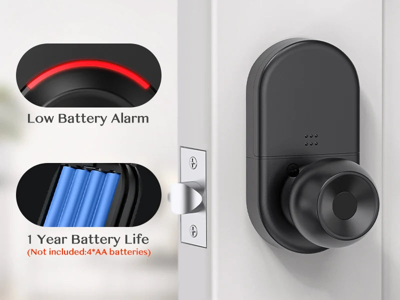 Intelligentes Tastatur-Türschloss mit Knopf, Yamiry-Digitalschloss mit schlüssellosem Zugang und Griff, elektronischer Fingerabdruckknopf für die Haustür, Gen