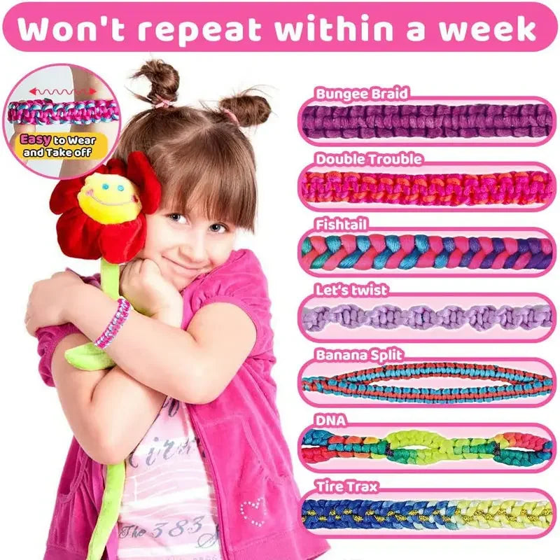 SMI Fine Armband-Bastelset für Mädchen – DIY Freundschaftsbänder, 12 Farben, 7 Stile, ab 6 J.