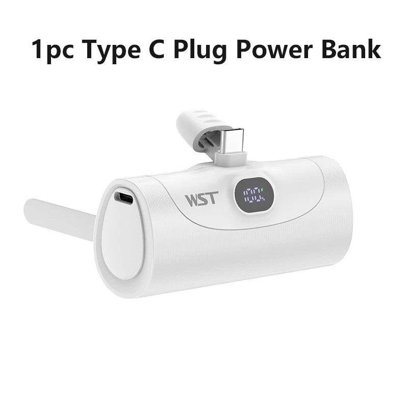 4 x 5000 mAh Mini-Powerbank mit Ladestation, tragbar, PD 20 W, Schnellladegerät, Powerbank für iPhone 16 x Samsung Xiaomi Poverbank